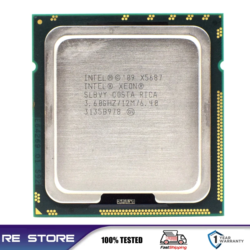 Процессор Intel Xeon X5687 3 6 ГГц 12 МБ четырехъядерный 4 ГТ/с LGA 1366 SLBVY |