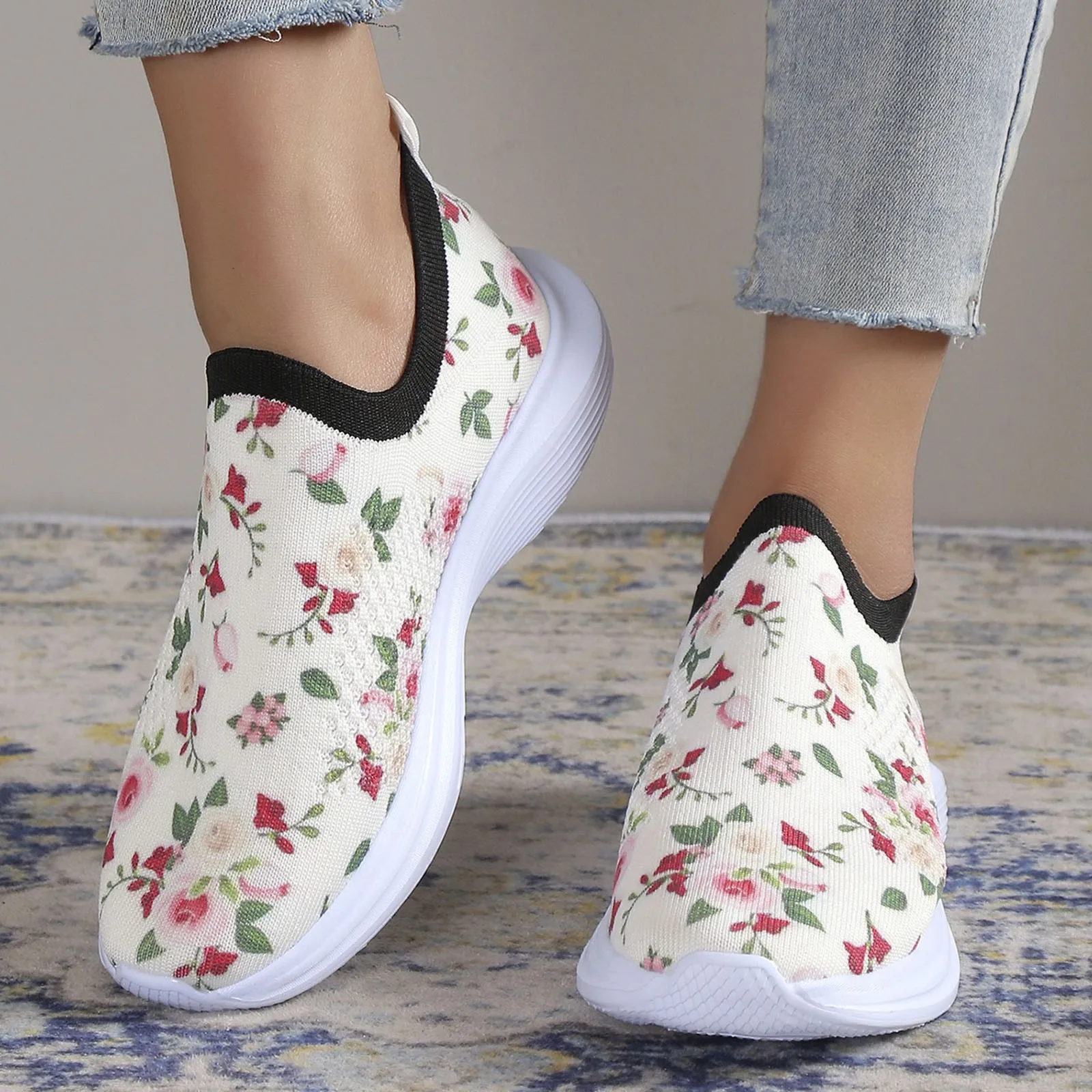 Women Sneakers Shoes Soft Sole Walking Flat Shoes Flat Bottom Floral Shoes Mesh Breathable Wide Leather Tennis Shoes Sport Shoes
Women Sneakers Shoes Soft Sole Walking Flat Shoes Flat Bottom Floral Shoes Mesh Breathable Wide Leather Tennis Shoes Sport Shoes