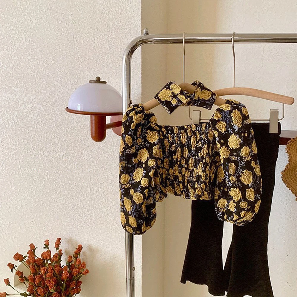 Menoea Girls' Set 2023 Spring/Autumn New Girls' Sweet Square Neck Pleated Flower Print Long Sleeve Top+Pants Set Girls' Set
Menoea Girls' Set 2023 Spring/Autumn New Girls' Sweet Square Neck Pleated Flower Print Long Sleeve Top+Pants Set Girls' Set