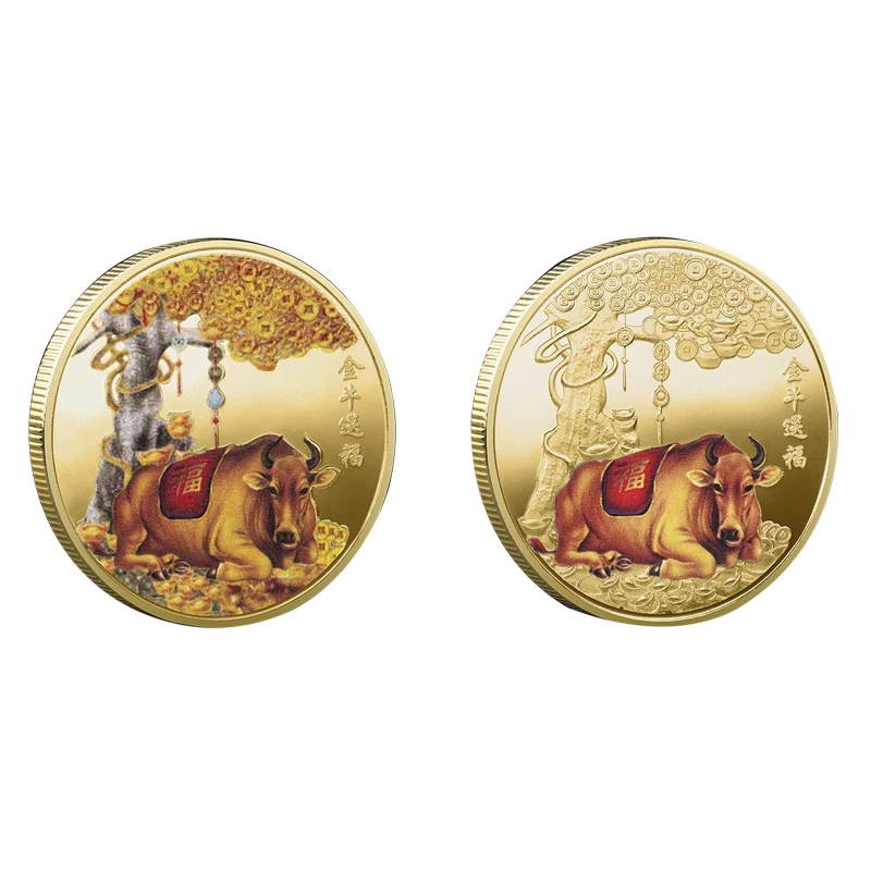 

Chinese Zodiac Gold Coin for Luck Wealth Commemorative Mascot Colored Collection Souvenirs Gift Feng Shui 2022