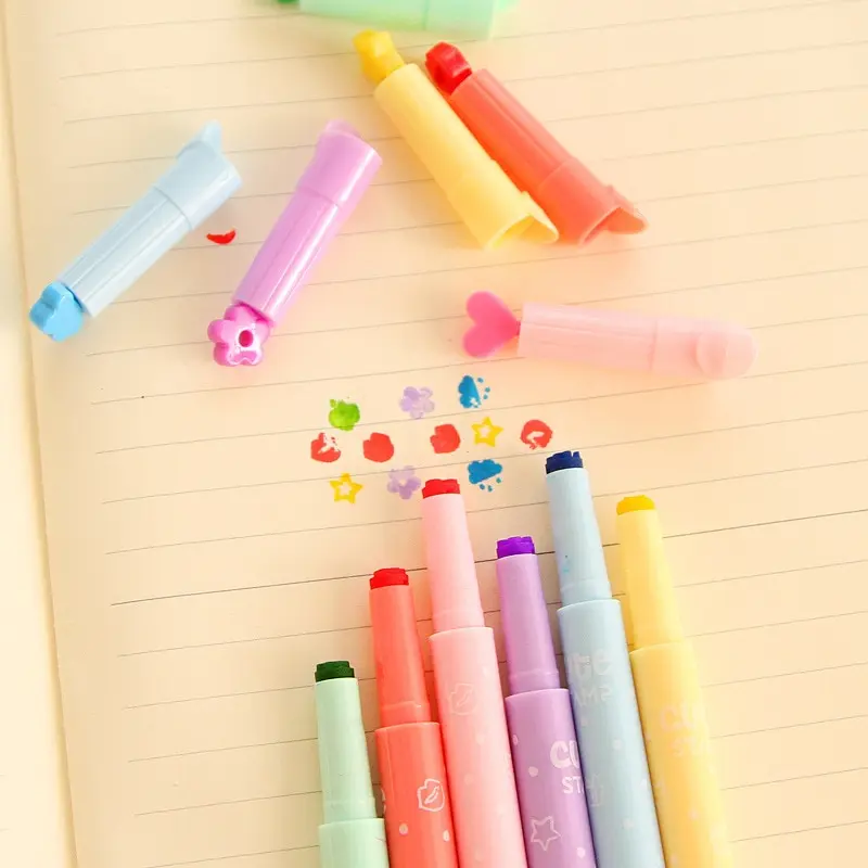 6Pcs/Lot Creative Marker Pen Cute Candy Color Highlighters Inks Stamp Pen School Supplies Office Stationery Gifts For Children
6Pcs/Lot Creative Marker Pen Cute Candy Color Highlighters Inks Stamp Pen School Supplies Office Stationery Gifts For Children