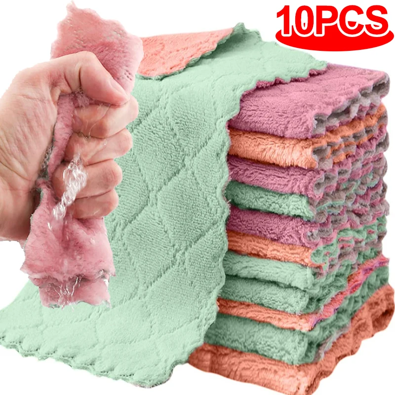 5/10Pcs Double-layer Cleaning Cloth Absorbent Kitchen Microfiber Towel Household Dish Washing WipeNon Stick Oil Rag Scouring Pad
5/10Pcs Double-layer Cleaning Cloth Absorbent Kitchen Microfiber Towel Household Dish Washing WipeNon Stick Oil Rag Scouring Pad