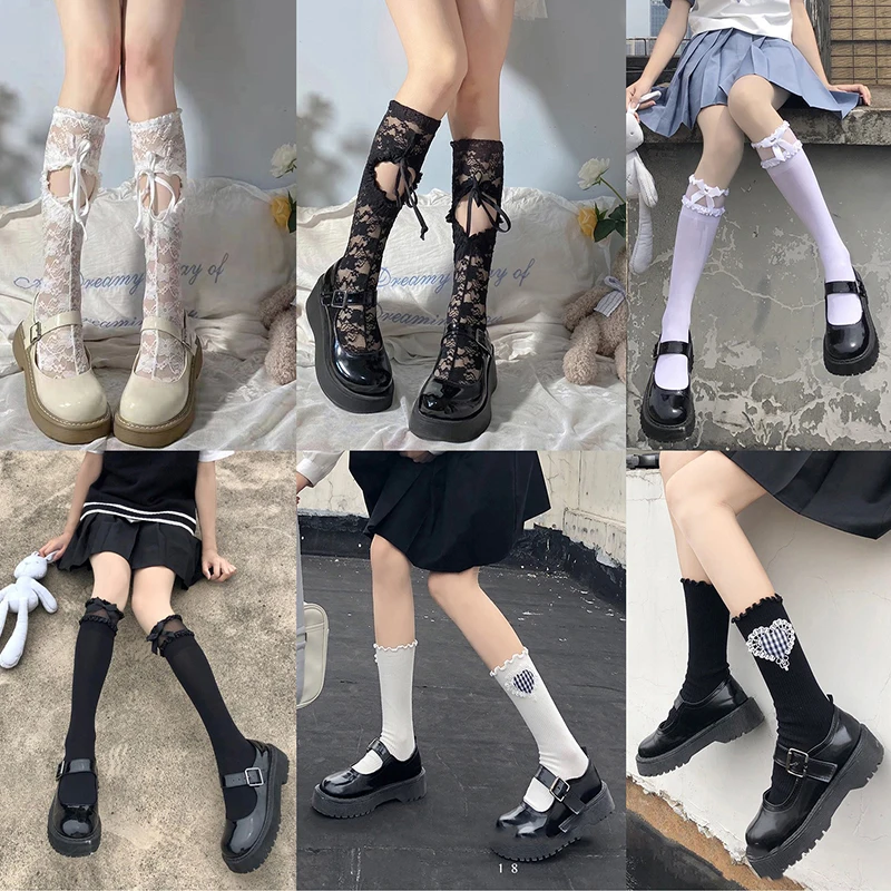 Women Cute Lace Fishnet Socks Ultra-thin Personality Hollow Knee-length Black and White Calf Socks College Style Japanese
Women Cute Lace Fishnet Socks Ultra-thin Personality Hollow Knee-length Black and White Calf Socks College Style Japanese