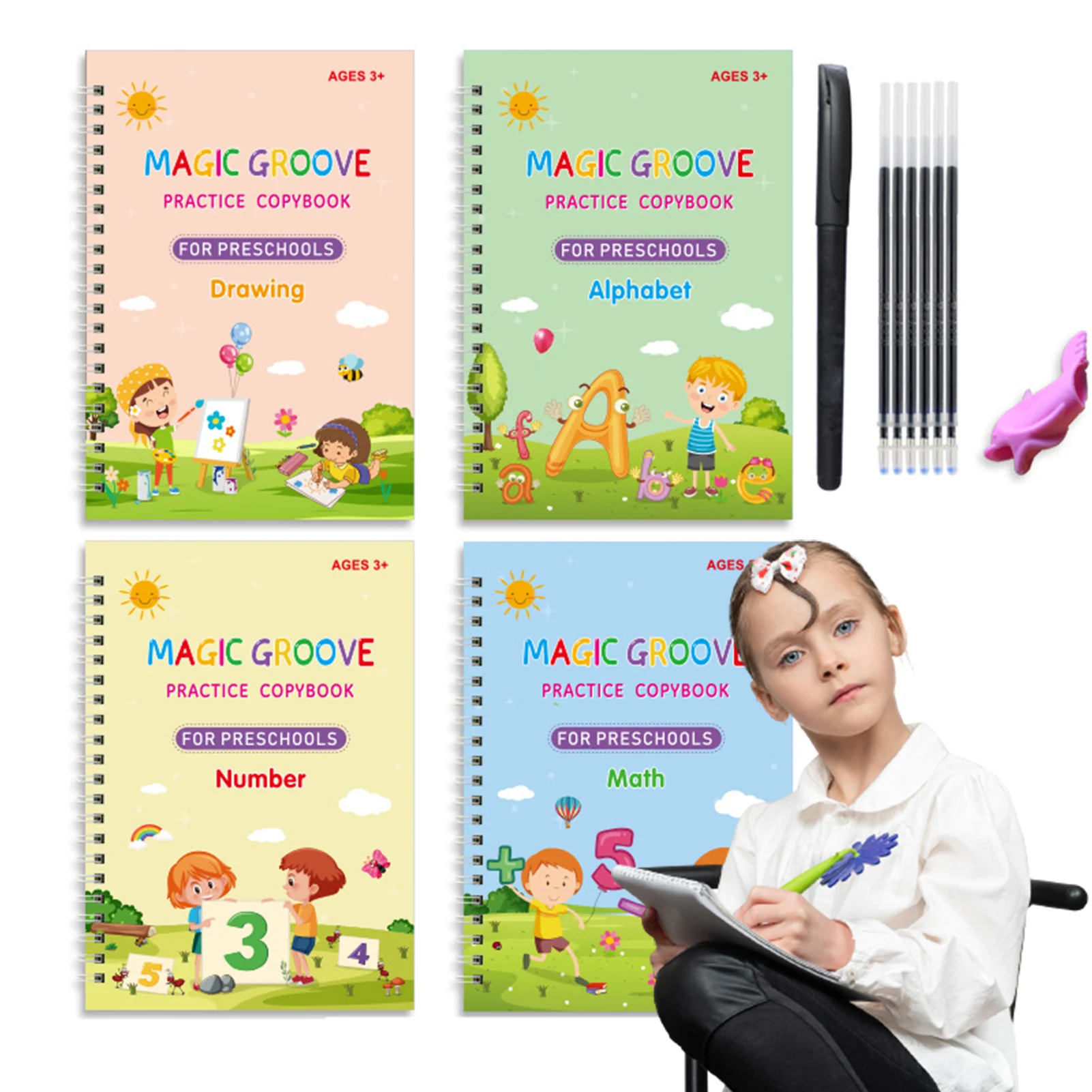 4 Handwriting Magic Practice Copybooks Writing Reusable Free Wiping Montessori Workbook Kids Magic Book Groove Calligraphy Gifts
4 Handwriting Magic Practice Copybooks Writing Reusable Free Wiping Montessori Workbook Kids Magic Book Groove Calligraphy Gifts