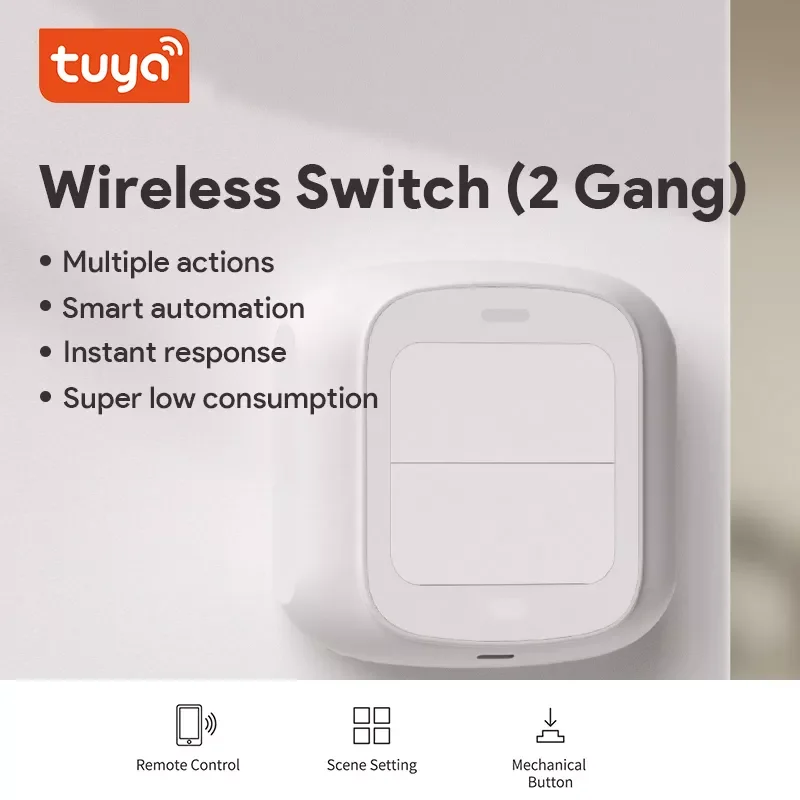 Wifi Zigbee 2 Gang Wireless 6 Scene Button Controller Battery Powered Automation App Remote Control Device
Wifi Zigbee 2 Gang Wireless 6 Scene Button Controller Battery Powered Automation App Remote Control Device