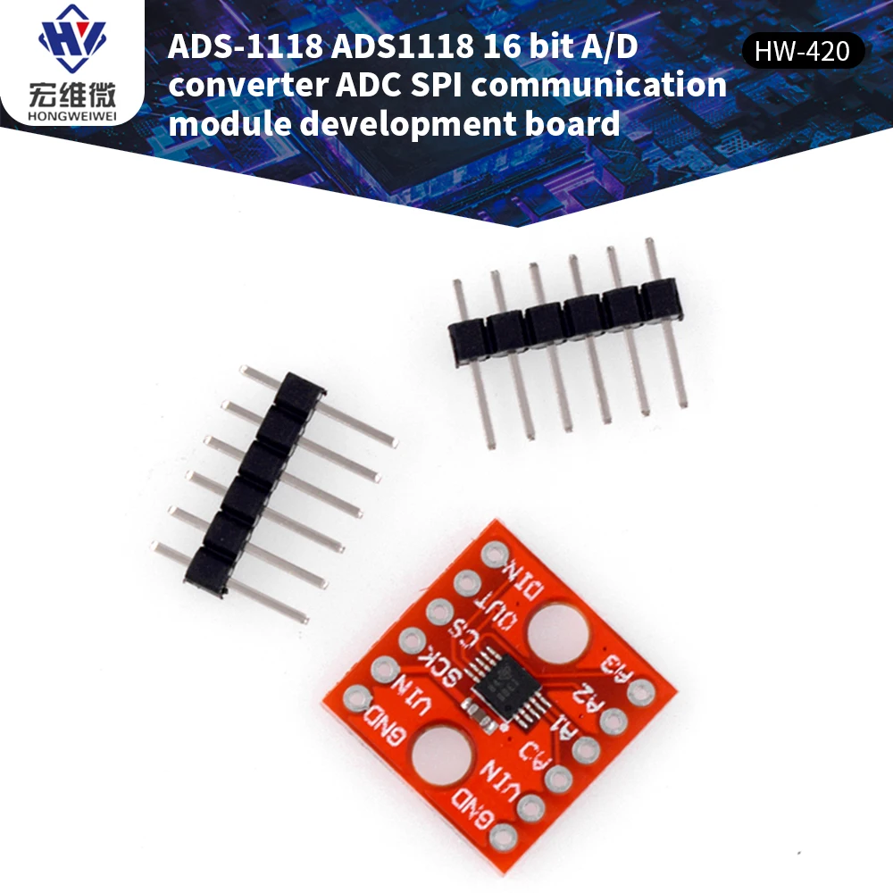 

ADS1118 16-bit I2C IIC AD Analog-to-digital Converter Expansion Board ADC SPI Communication Module for Arduino Development Board