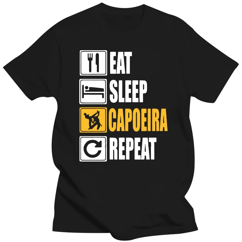 Модная футболка с рисунком и надписью Eat Sleep Capoeira, классическая женская футболка
Модная футболка с рисунком и надписью Eat Sleep Capoeira, классическая женская футболка