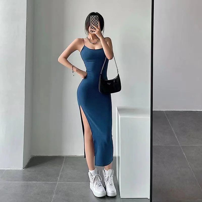 2023 Nightclub Low-cut Dress New Sexy Mini Bodycon Dress Ladies Summer Solid Color Slim Long Split Party Dress
2023 Nightclub Low-cut Dress New Sexy Mini Bodycon Dress Ladies Summer Solid Color Slim Long Split Party Dress