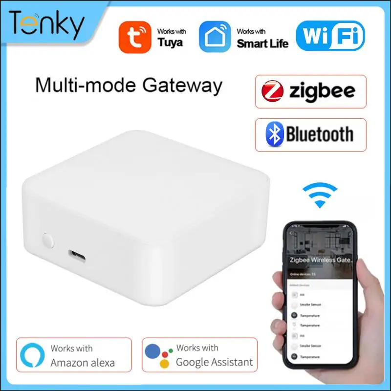 

Tuya Multi-mode Zigbee Gateway WiFi+Bluetooth-compatible+Zigbee Multi-Protocol Communication Gateway Smart APP Remote Control
