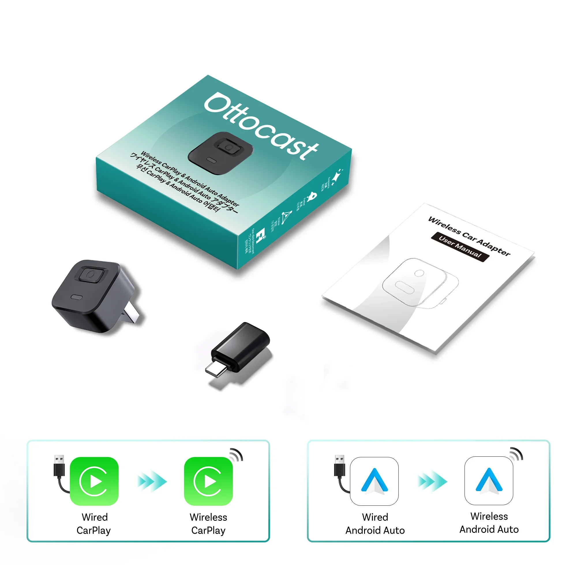 Беспроводной адаптер Ottocast Express Mini Dot для CarPlay и Android Auto, преобразователь проводного подключения в беспроводной, Wi-Fi 6, Plug & Play для Audi и Kia
Беспроводной адаптер Ottocast Express Mini Dot для CarPlay и Android Auto, преобразователь проводного подключения в беспроводной, Wi-Fi 6, Plug & Play для Audi и Kia