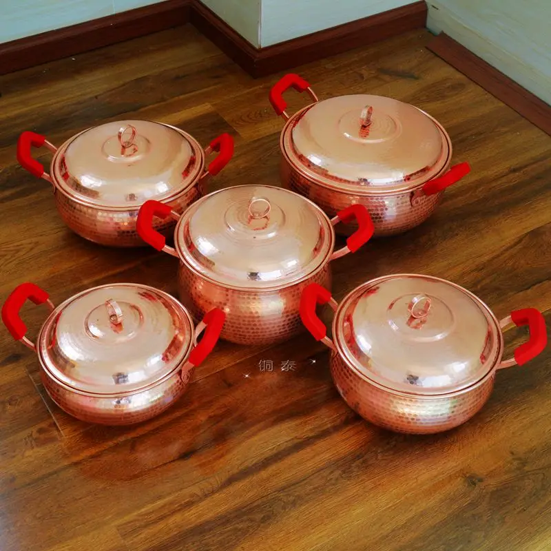 Pure Copper Pot Thick Handmade Induction Cooker Sauce Medicine Jam Casserole Deep with Lid Handle
Pure Copper Pot Thick Handmade Induction Cooker Sauce Medicine Jam Casserole Deep with Lid Handle