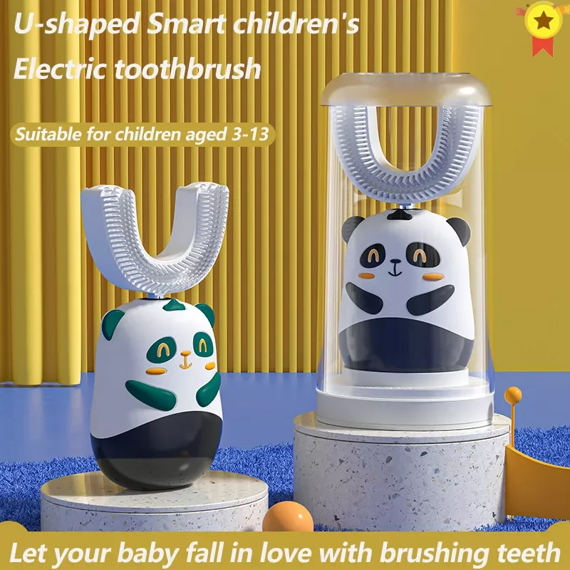 

Умная детская Ультразвуковая электрическая зубная щетка 360 °, силиконовая Автоматическая ультра звуковая зубная щетка с зарядкой, детская ...