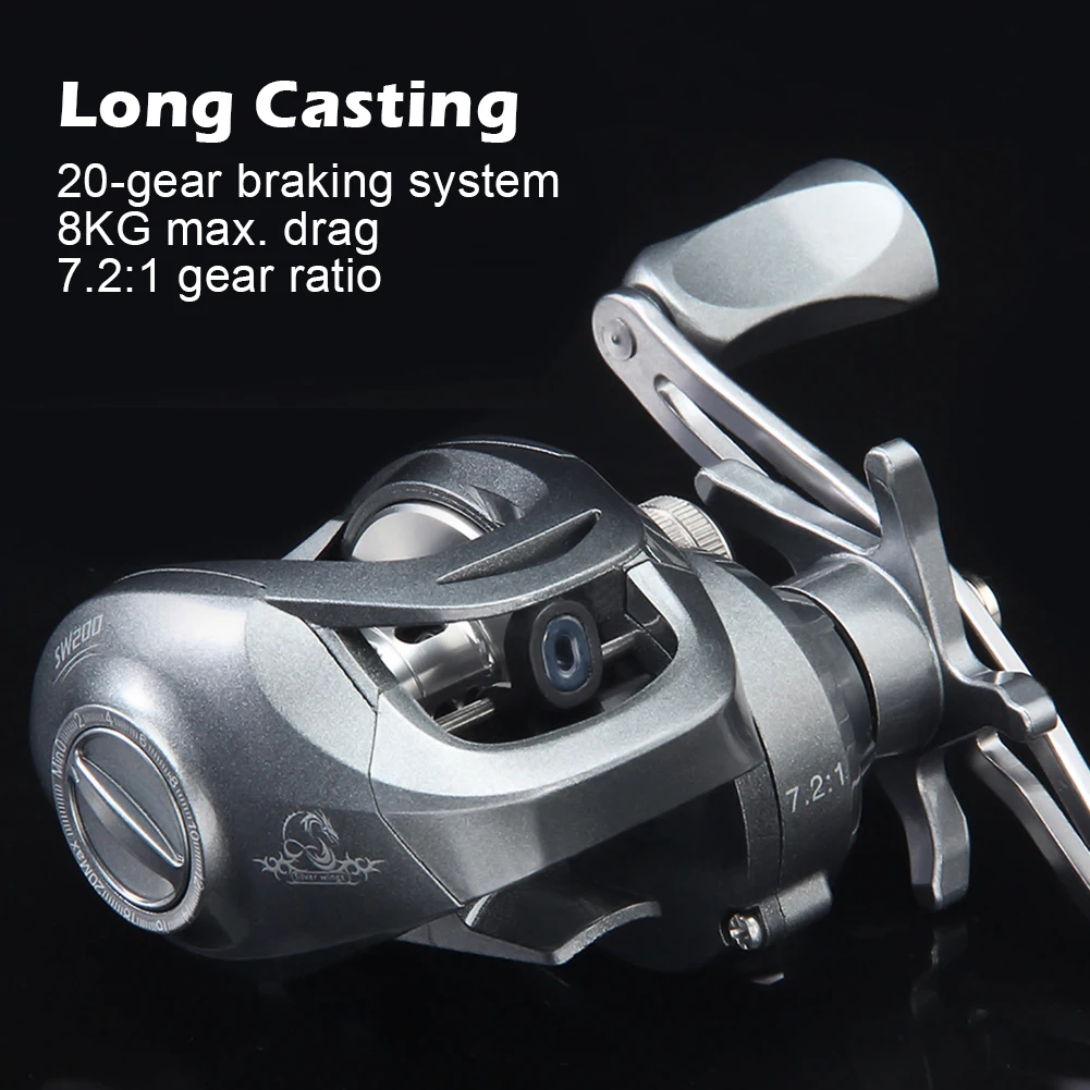 Ultralight Baitcasting Reel 8KG Max Drag 7.2:1 Ratio Fishing Reel Magnetic Brake Metal Spool Saltwater Freshwater Fishing Tackle
Ultralight Baitcasting Reel 8KG Max Drag 7.2:1 Ratio Fishing Reel Magnetic Brake Metal Spool Saltwater Freshwater Fishing Tackle