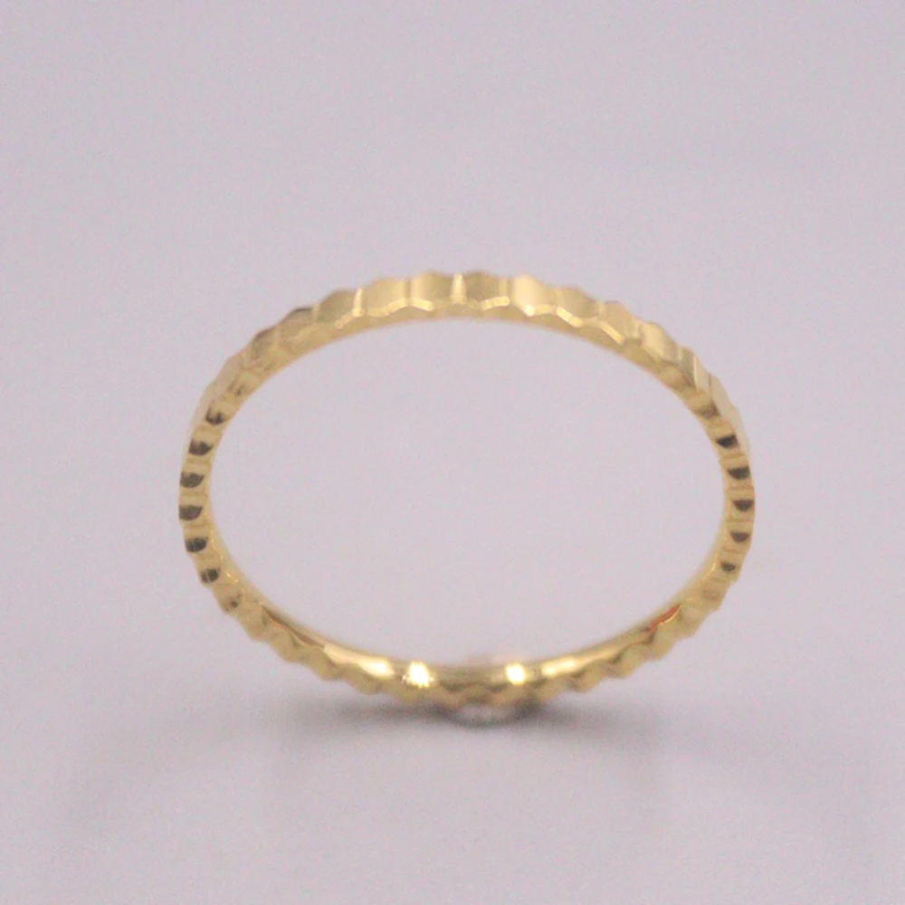 

Женское кольцо из 18-каратного желтого золота, маленькое кольцо размером 1,9 мм с Сотами, размеры США 6,5/1,1-1,2 г