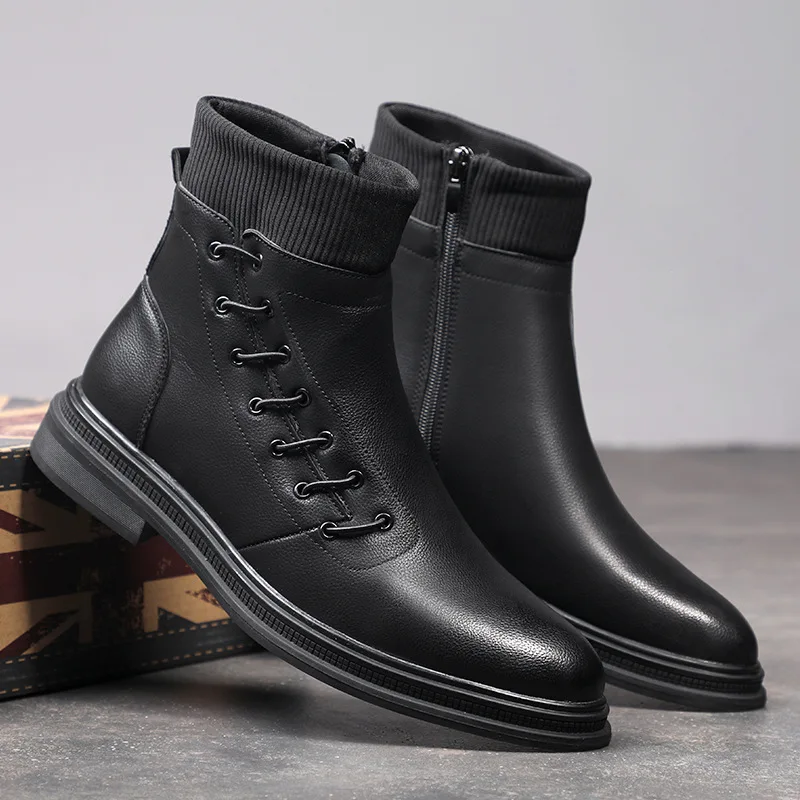 England Style Side Lace Chelsea Boots Round Toe Pointed Martin Boots Split Leather British Fashion Boots
England Style Side Lace Chelsea Boots Round Toe Pointed Martin Boots Split Leather British Fashion Boots