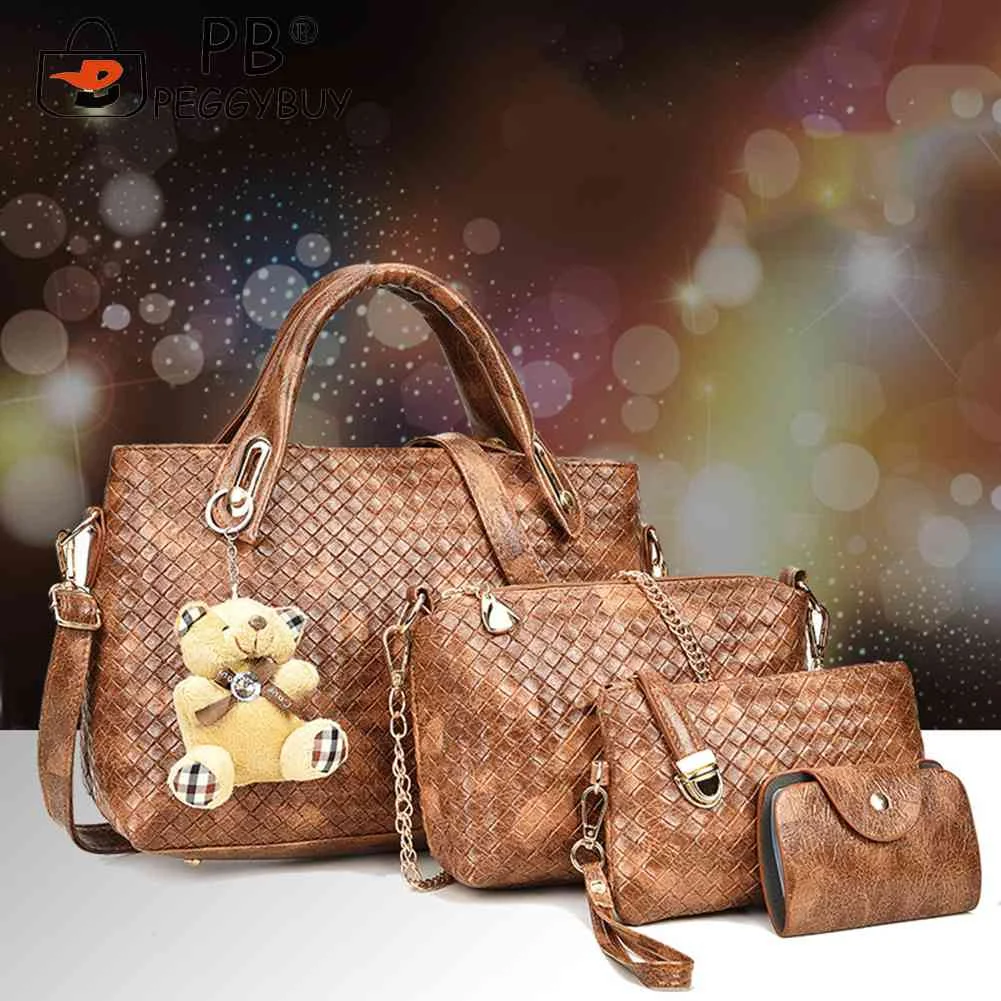 Комплект сумок через плечо из экокожи Weaven, мягкая сумка-тоут, клатч, модная женская портативная вместительная сумка-Кроссбоди для телефона, ... 
Комплект сумок через плечо из экокожи Weaven, мягкая сумка-тоут, клатч, модная женская портативная вместительная сумка-Кроссбоди для телефона, ...