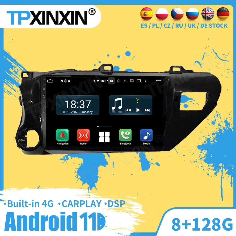 Car Radio 2 Din Stereo Receiver Android 11 For Toyota Hilux 2016 2017 2018 LHD GPS Navigation Player Audio Record Auto Head Unit
Car Radio 2 Din Stereo Receiver Android 11 For Toyota Hilux 2016 2017 2018 LHD GPS Navigation Player Audio Record Auto Head Unit