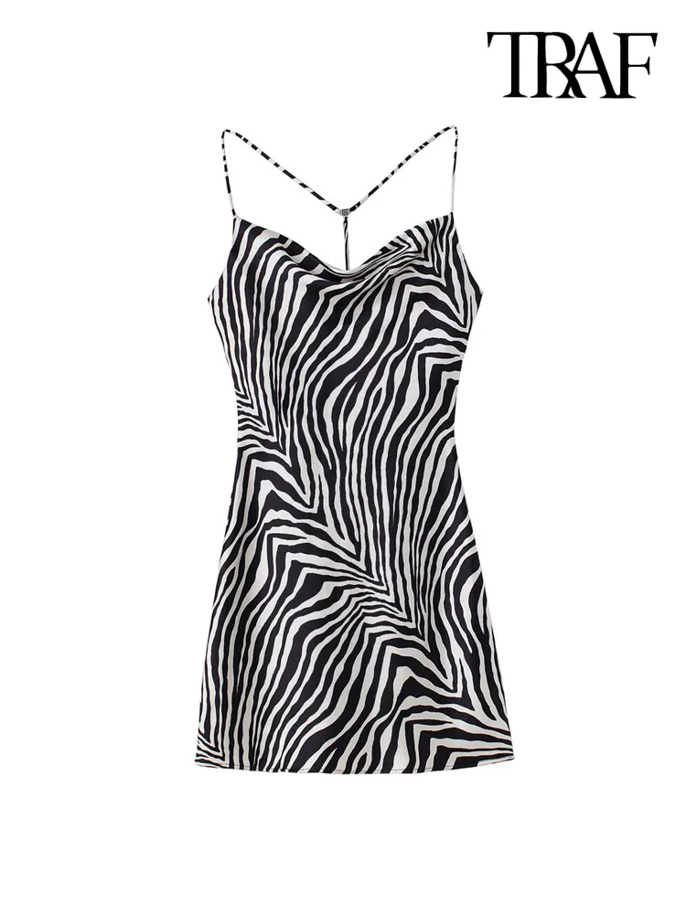 TRAF Women Fashion Animal Print Mini Dress Vintage Backless Thin Straps Female Dresses Vestidos Mujer
TRAF Women Fashion Animal Print Mini Dress Vintage Backless Thin Straps Female Dresses Vestidos Mujer