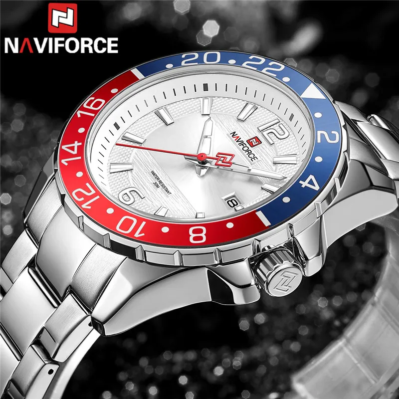 Часы наручные NAVIFORCE Мужские кварцевые, брендовые Роскошные деловые спортивные в стиле милитари, из нержавеющей стали, синие, серебристые, 9192
Часы наручные NAVIFORCE Мужские кварцевые, брендовые Роскошные деловые спортивные в стиле милитари, из нержавеющей стали, синие, серебристые, 9192
