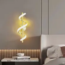 LED Wall Lamp Nordic Bedroom Bedside Minimalist Sconce Black White Gold Decorative Lighting Living Room Corridor Indoor Fixtures