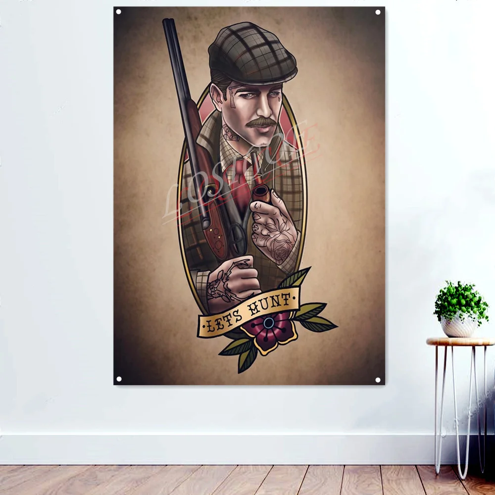 LETS HUNT. Traditional Tattoo Art Banners Wall Hanging Flag Mural Vintage Posters and Prints Wall Decor Tapestry Canvas Painting
LETS HUNT. Traditional Tattoo Art Banners Wall Hanging Flag Mural Vintage Posters and Prints Wall Decor Tapestry Canvas Painting