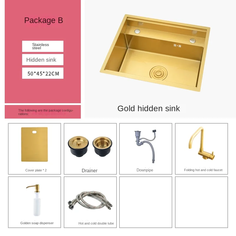 Барная стойка из нержавеющей стали Gold Nano 304, невидимая раковина с 2 крышками, скрытый остров с одним слотом, 50x45 см
Барная стойка из нержавеющей стали Gold Nano 304, невидимая раковина с 2 крышками, скрытый остров с одним слотом, 50x45 см