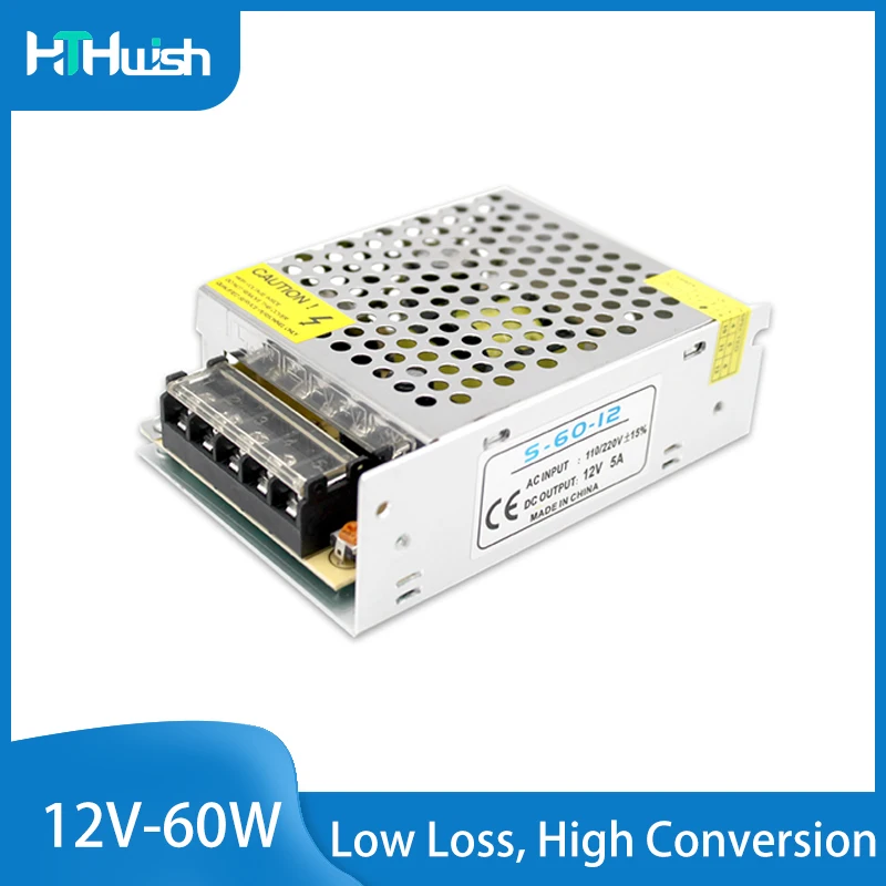 DC12V 5A 60W Switching LED Power Transformer Adapter Can Be Used for WS2812B WS2801 SK6812 SK9822 LED Strip
DC12V 5A 60W Switching LED Power Transformer Adapter Can Be Used for WS2812B WS2801 SK6812 SK9822 LED Strip