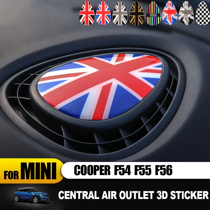 

For MINI COOPER F54 F55 F56 Clubman Interior Accessories Union Jack Center Air Outlet 3D Dedicated Cover protect Sticker Decal