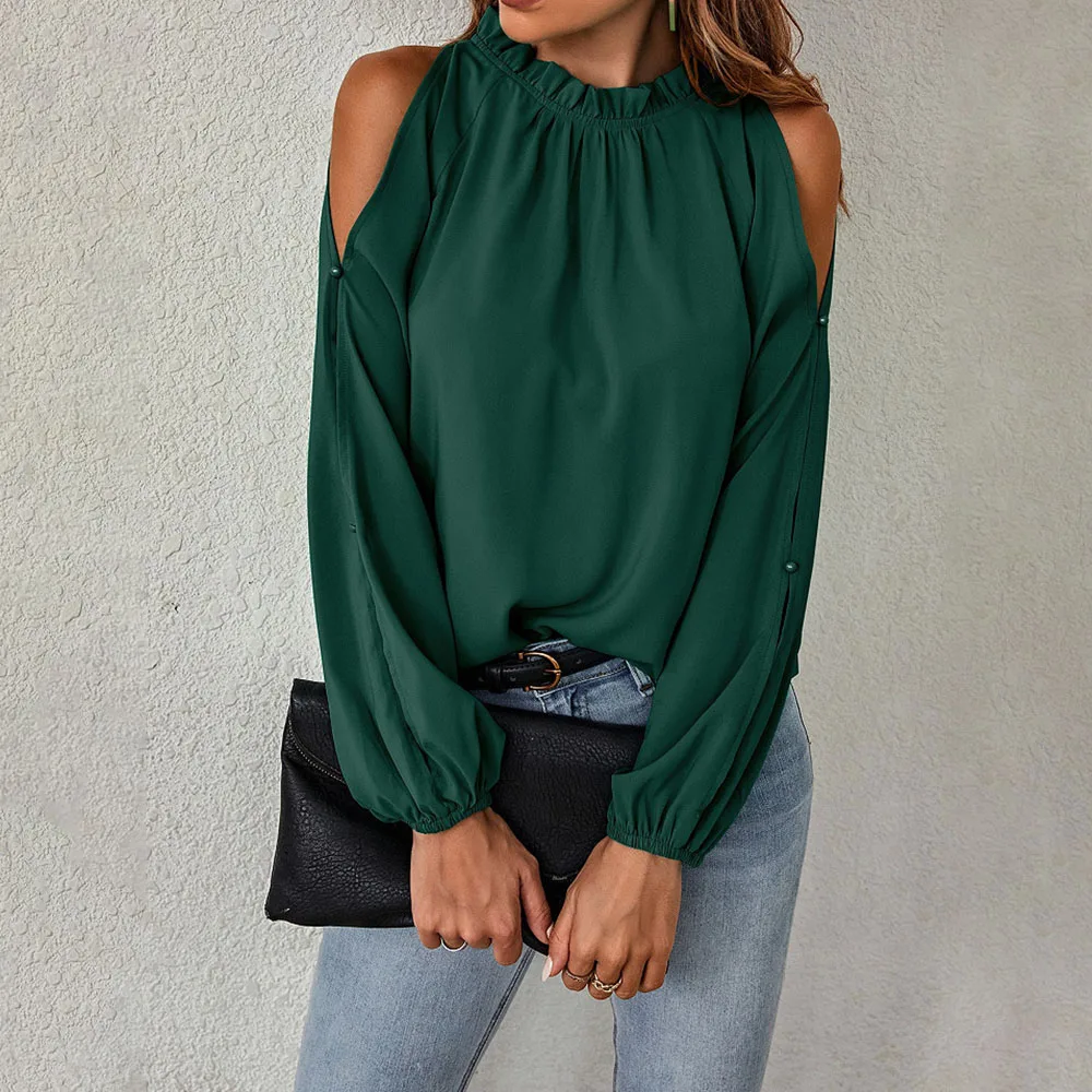 Spring Autumn Tops Women 2023 Fashion Green Long Sleeve Off Shoulder Top Elegant O Neck Blouses Femme Casual Shirts
Spring Autumn Tops Women 2023 Fashion Green Long Sleeve Off Shoulder Top Elegant O Neck Blouses Femme Casual Shirts