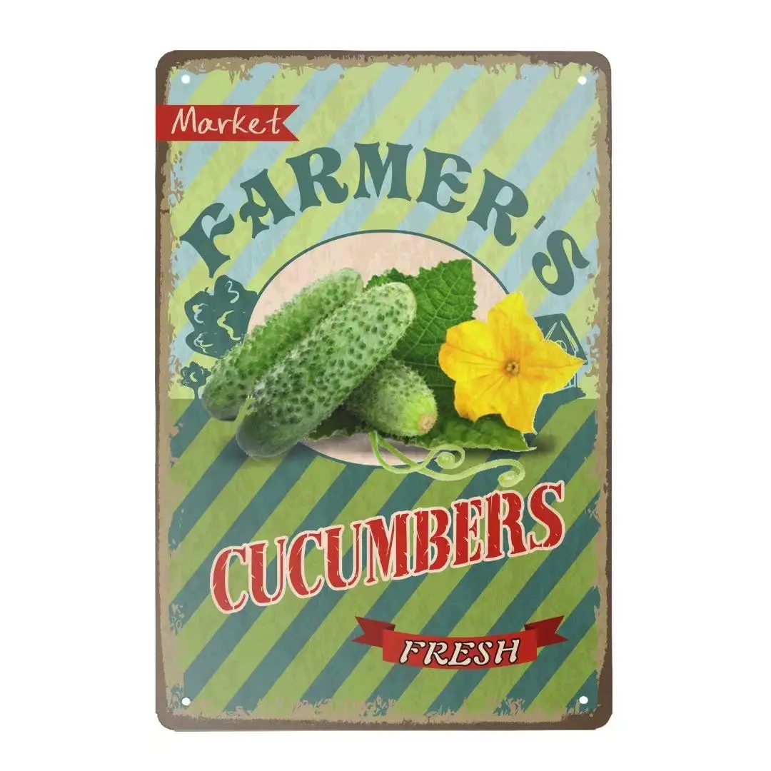 Henriyne Vintage Metal Tin Sign Farmers Market Cucumbers Novelty Aluminum Sign for Home Kitchen Bar Wall Decor 12x8 Inch
Henriyne Vintage Metal Tin Sign Farmers Market Cucumbers Novelty Aluminum Sign for Home Kitchen Bar Wall Decor 12x8 Inch
