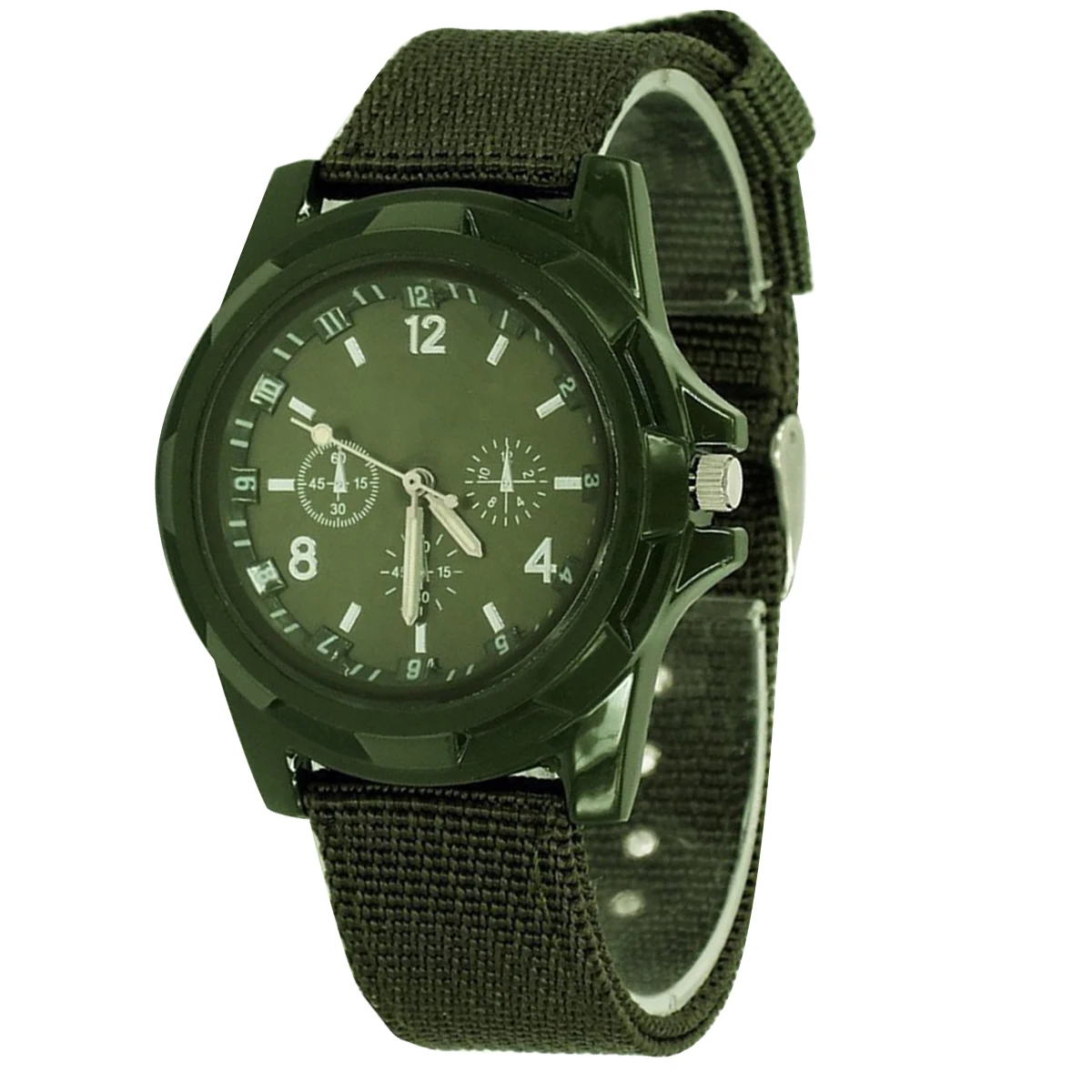 Модные мужские кварцевые часы армейские солдатские военные холщовые аналоговые