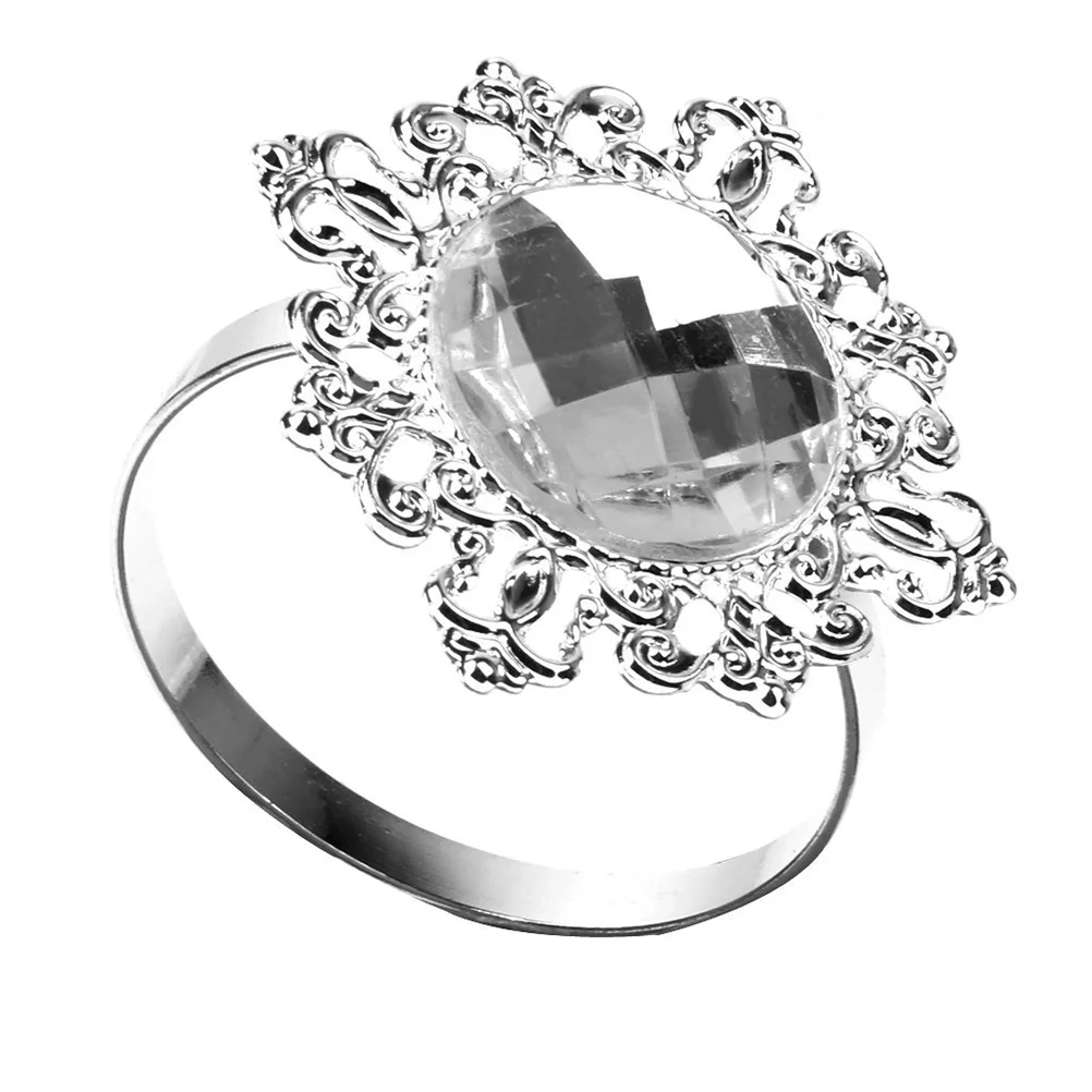 

Napkin Ring Rings Holder Wedding Dinner Napkins Set Banquet Holders Silver Acrylic Crystalserviette 12 Bling Gold