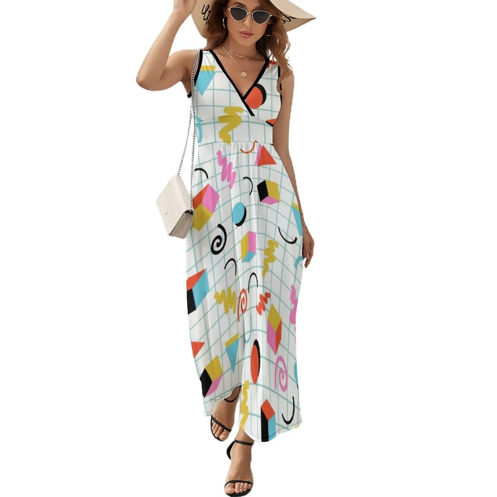 Memphis Pattern 80s Dress Spring Retro Minimal Geometric Streetwear V Neck Bohemia Long Dresses Ladies Print Cute Maxi Dress
Memphis Pattern 80s Dress Spring Retro Minimal Geometric Streetwear V Neck Bohemia Long Dresses Ladies Print Cute Maxi Dress