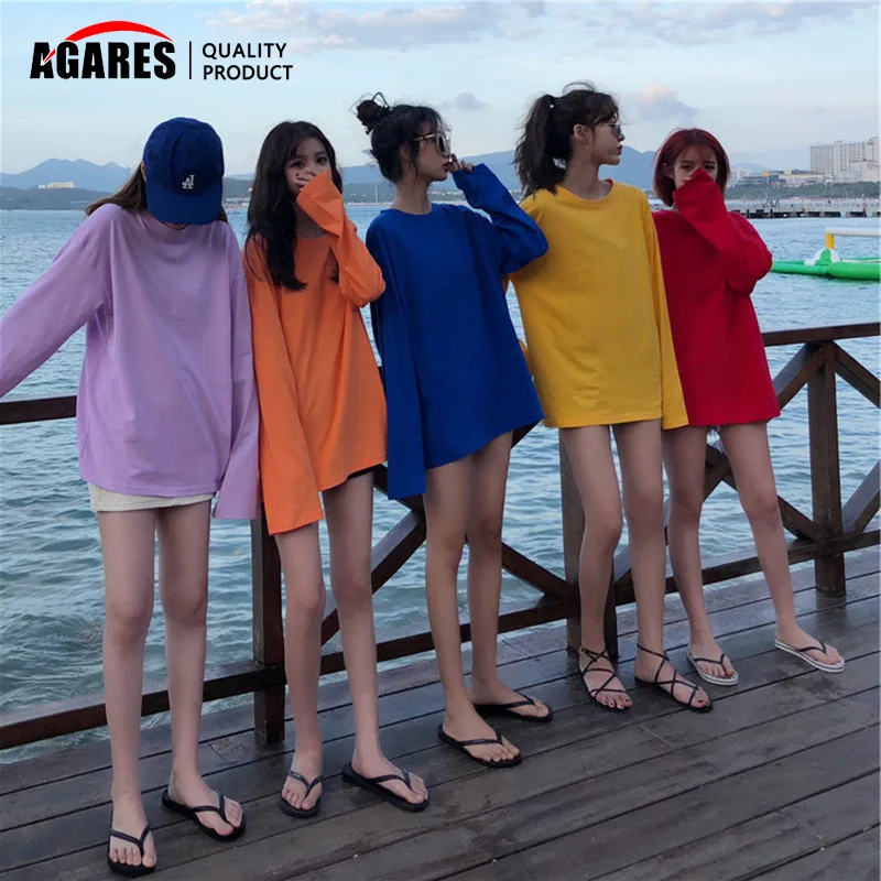 Cotton Long Sleeve T Shirt Women Casual Basic Women's T-shirts Solid Colors Top Female Fashion Korean Tee Shirt Plus Size
Cotton Long Sleeve T Shirt Women Casual Basic Women's T-shirts Solid Colors Top Female Fashion Korean Tee Shirt Plus Size