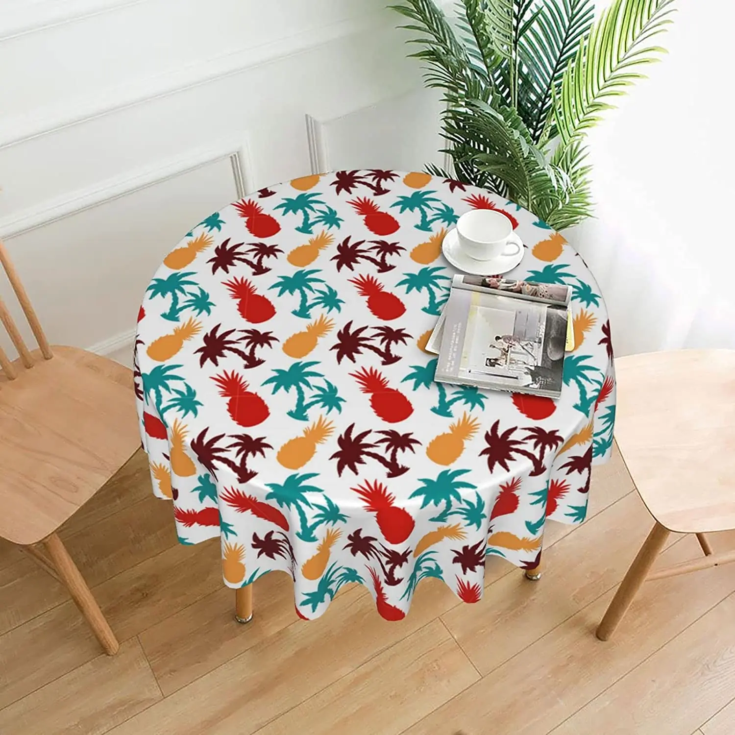 Tropical Summer Pineapples and Palm Trees Tablecloths Washable Round Table Cover for Kitchen Dinning Parties Tabletop Decor
Tropical Summer Pineapples and Palm Trees Tablecloths Washable Round Table Cover for Kitchen Dinning Parties Tabletop Decor