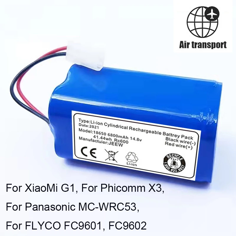 14,8 V 6800mAh вакуумная батарея для XiaoMi G1, для Panasonic MC-WRC53, для Phicomm X3, для FLYCO FC9601, FC9602 5,0
14,8 V 6800mAh вакуумная батарея для XiaoMi G1, для Panasonic MC-WRC53, для Phicomm X3, для FLYCO FC9601, FC9602 5,0