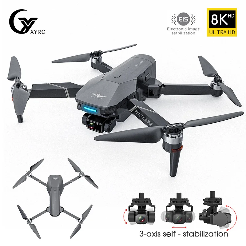 XYRC KF101 GPS Drone 4K Professional 8k HD Camera 5G Wifi Anti-Shake 3-Axis Gimabal Dron Brushless RC Foldable Quadcopter Gifts
XYRC KF101 GPS Drone 4K Professional 8k HD Camera 5G Wifi Anti-Shake 3-Axis Gimabal Dron Brushless RC Foldable Quadcopter Gifts