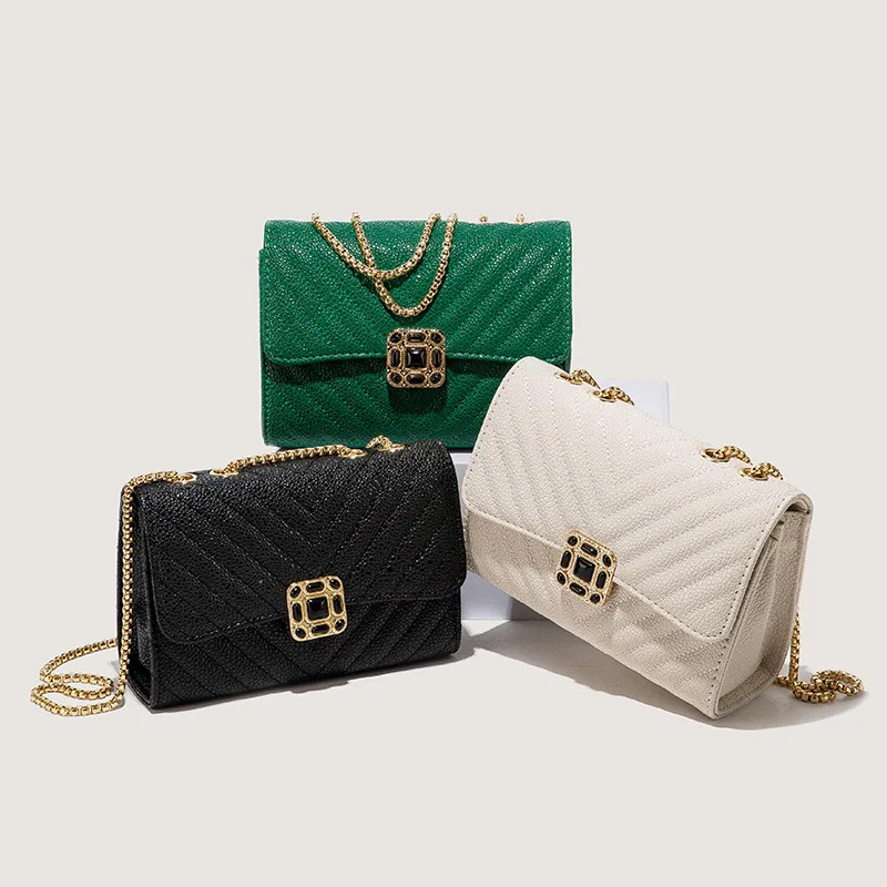

Caviar PU Leather Crossbody Bags for Women 2022 Luxury Handbags Fashion Classic Chain Flap Bag Girl Shopping Party Shoulder Bag