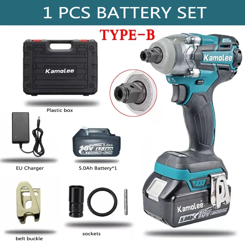 Kamolee DTW285 Электрический ударный гайковерт 18В
Kamolee DTW285 Электрический ударный гайковерт 18В