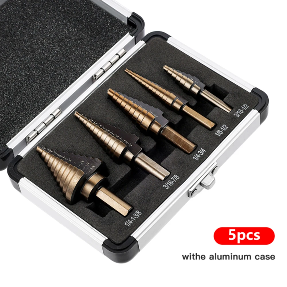 5pcs Titanium Drill High Speed Steel Cobalt Step Steel Drill Bit Center Punch For Accurate Locator Metal Wood Opening Holes Cone
5pcs Titanium Drill High Speed Steel Cobalt Step Steel Drill Bit Center Punch For Accurate Locator Metal Wood Opening Holes Cone