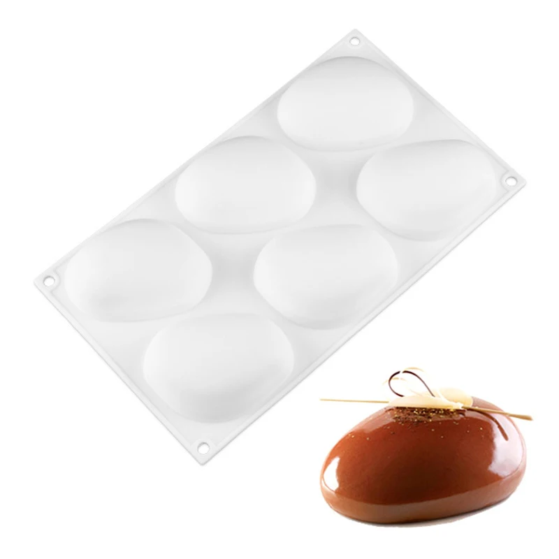 

6 Cavity Cobblestone Silicone Cake Mold for Chocolate Mousse Dessert Bread Pastry Ice Cream Pudding Bakeware Pan Decorating Tool