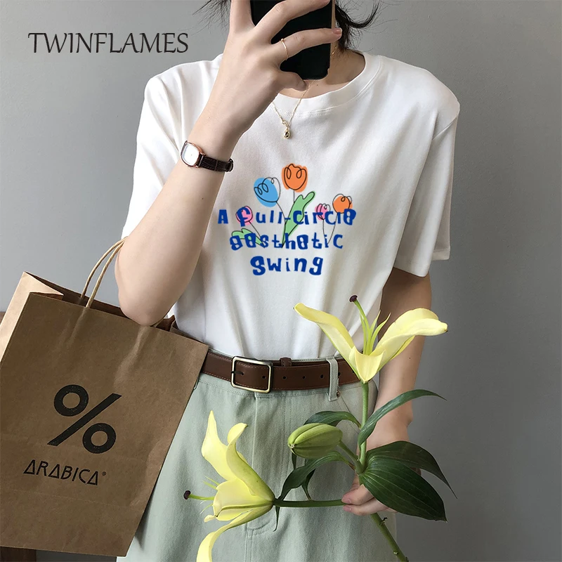 Женская хлопковая Футболка с принтом, коротким рукавом и принтом
Женская хлопковая Футболка с принтом, коротким рукавом и принтом