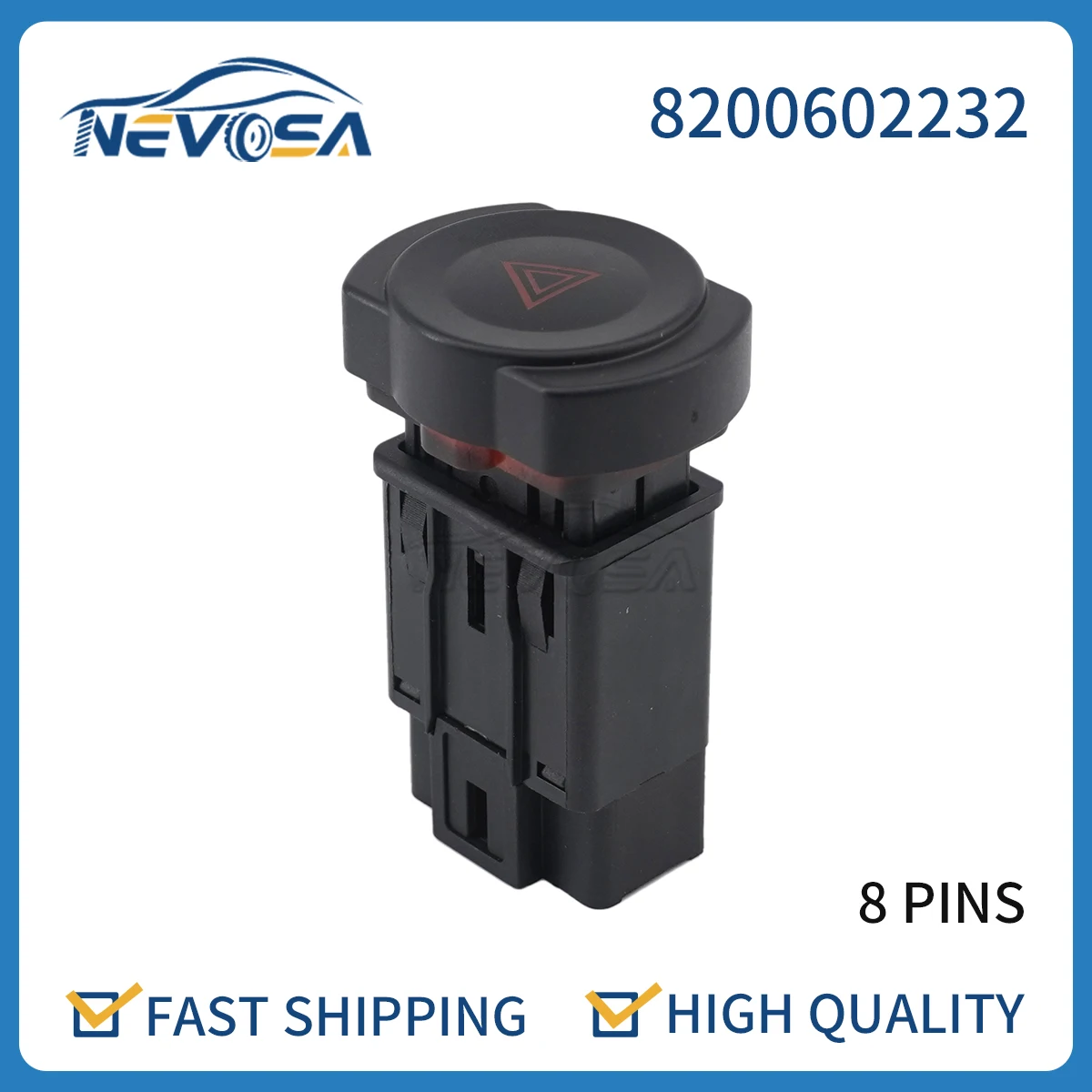 

Nevosa 8200602232 For Renault Aprio For Dacia Duster Sandero Car Power Emergency Hazard Warning Flash Light Single Button Switch