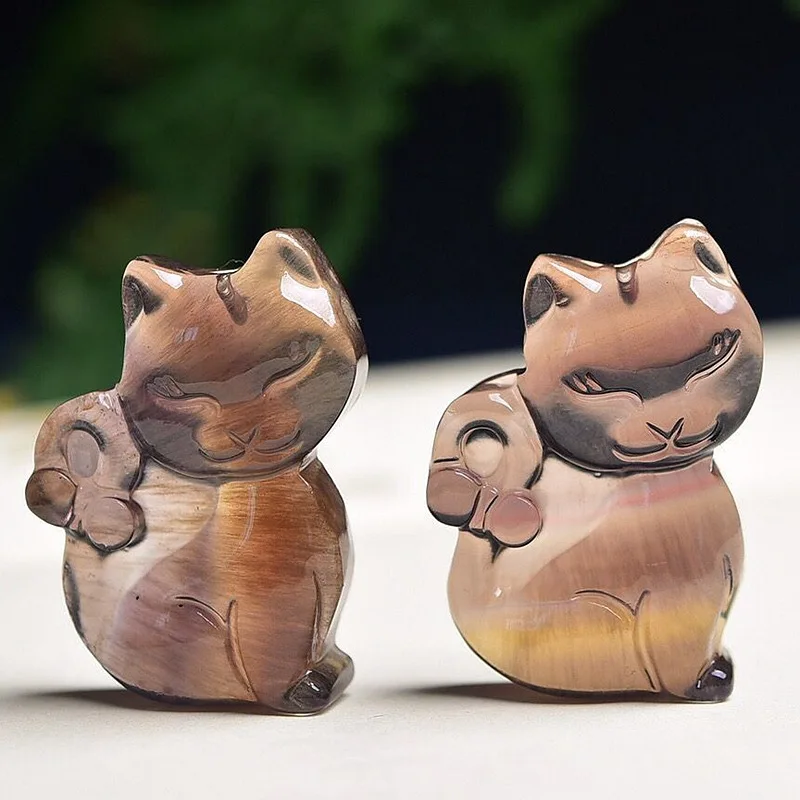 Natural Fluorite Hand Carved Kitten Pendant Fashion Boutique Jewelry Men's and Women's Tan Cat Necklace Gift Accessories
Natural Fluorite Hand Carved Kitten Pendant Fashion Boutique Jewelry Men's and Women's Tan Cat Necklace Gift Accessories
