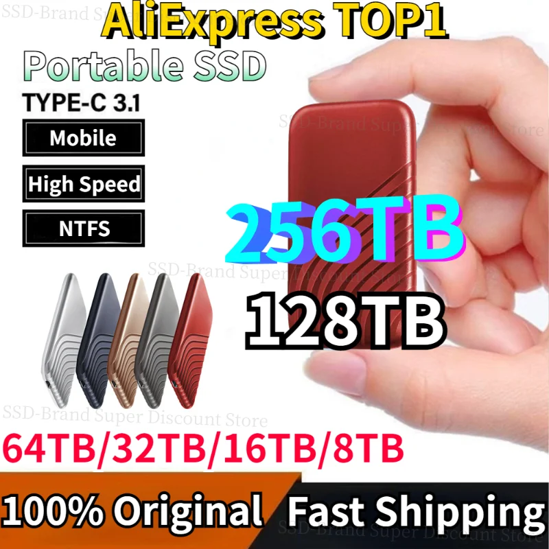 New Portable SSD Large Capacity 256TB//128TB Type-C/USB3.1 Interface NFST File System Mobile Mini SSD Suitable for PS4/Laptop/PC
New Portable SSD Large Capacity 256TB//128TB Type-C/USB3.1 Interface NFST File System Mobile Mini SSD Suitable for PS4/Laptop/PC
