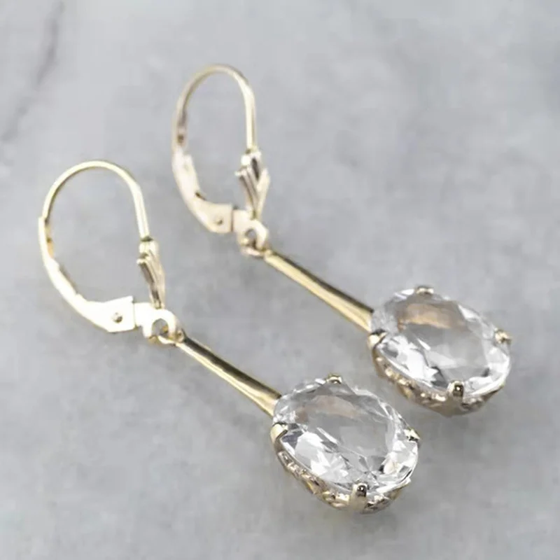 Beautiful Jewelry, White Blue, Shiny Zircon, Gold, Color Earrings, Women's Mossan Pendant, Fashion Trend, Silver Plated Metal
Beautiful Jewelry, White Blue, Shiny Zircon, Gold, Color Earrings, Women's Mossan Pendant, Fashion Trend, Silver Plated Metal
