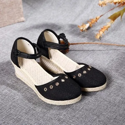 Women Designer Sandals Casual Linen Canvas Wedge Sandals Womens Summer Ankle Strap Med Heels Platform Pump Espadrilles Shoes
Women Designer Sandals Casual Linen Canvas Wedge Sandals Womens Summer Ankle Strap Med Heels Platform Pump Espadrilles Shoes