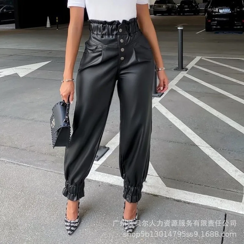 Women Black Ankle Length Pants High Waist Solid Color Elastic Fashion Casual Spring Summer New Pants Trousers
Women Black Ankle Length Pants High Waist Solid Color Elastic Fashion Casual Spring Summer New Pants Trousers