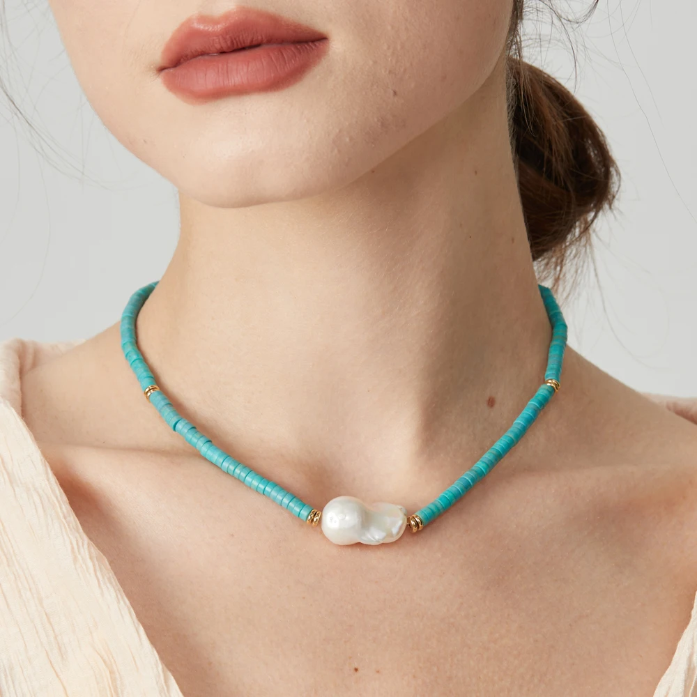 ZMZY Bohemian Natural Stone Bead Necklace Women Big Irregular Pearl Pendant Choker Handmade Bridal Collar Jewelry Party Gift
ZMZY Bohemian Natural Stone Bead Necklace Women Big Irregular Pearl Pendant Choker Handmade Bridal Collar Jewelry Party Gift