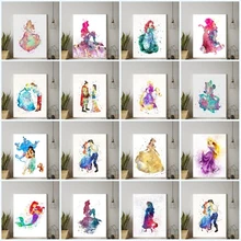 Home Decorative Cartoon Canvas Disney Princess HD Prints Little Mermaid Paintings Modular Pictures Wall Poster Artwork No Frame